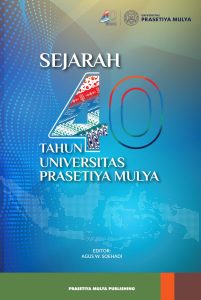 Cover Sejarah 40 Tahun Universitas Prasetiya Mulya