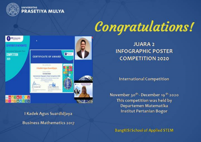 Mahasiswa School of Applied STEM meraih juara pada kompetisi poster infografis 2020 di selenggarakan oleh IPB