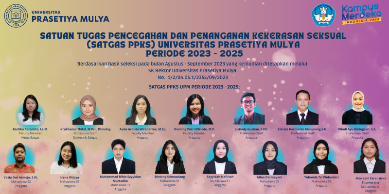 Satgas PPKS Universitas Prasetiya Mulya periode tahun 2023 - 2025